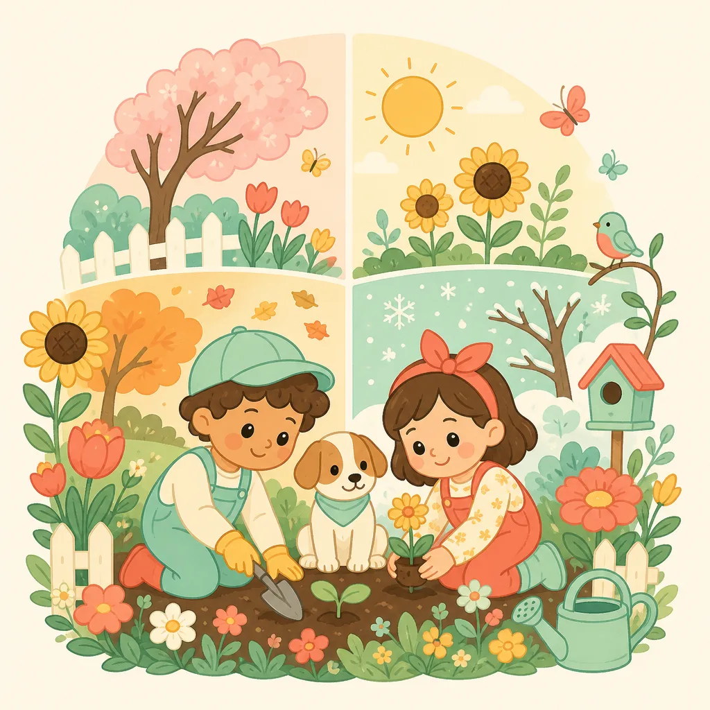 Cover illustration for The Garden Friends